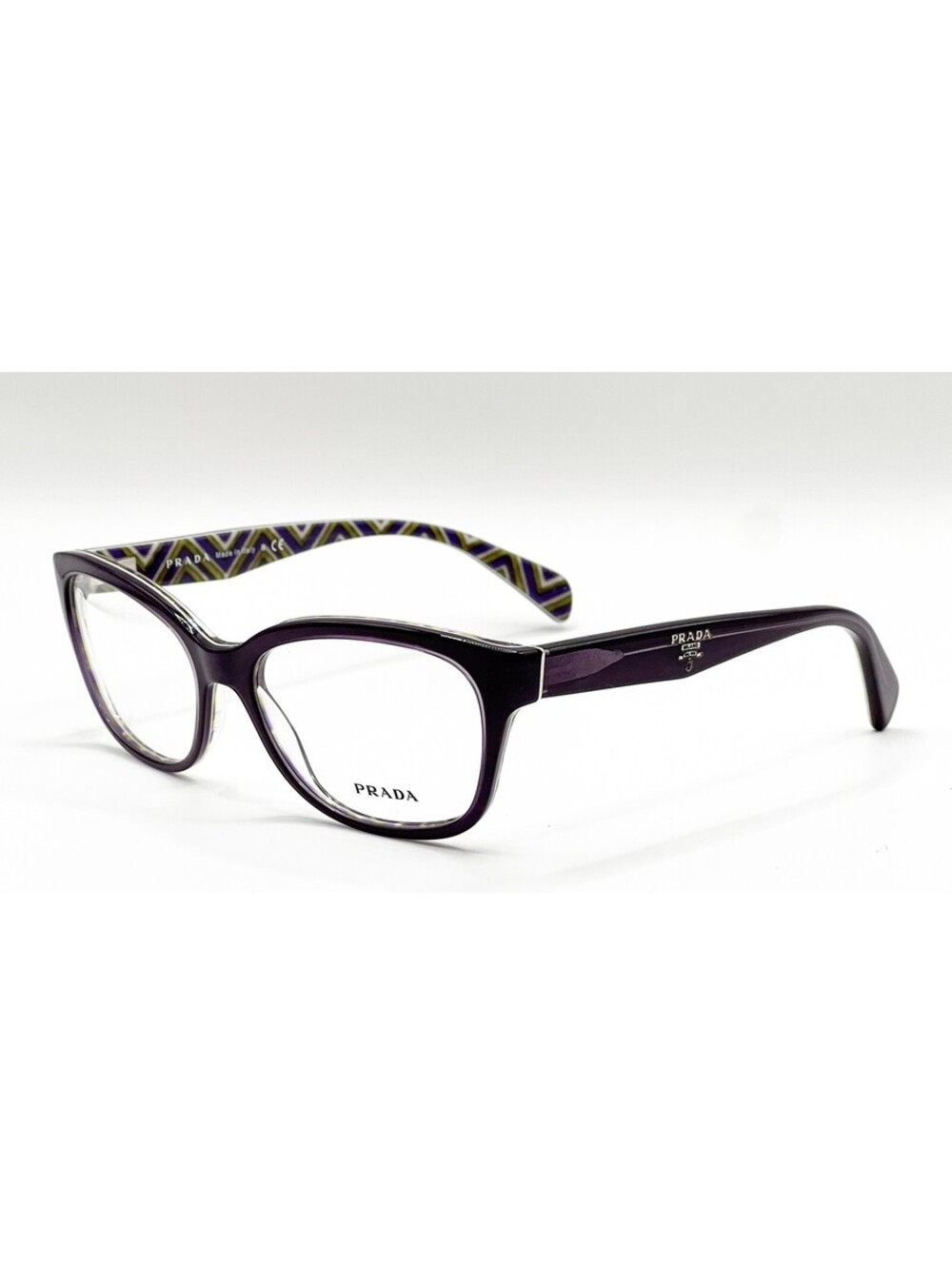 Prada Vpr 20P MAT-1O1 Polished Dark Violet Butterfly Eyeglass Frames 54-17-140